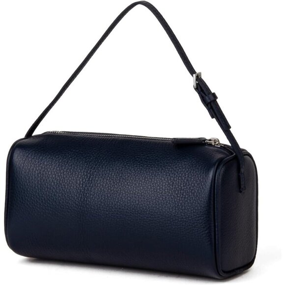 Handbags - Women  Navy-lychee Pattern  Crossbody Purse with Adjustable Strap Full-Leather